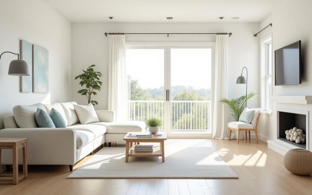Bright and spotless modern living room in Oldsmar Florida
